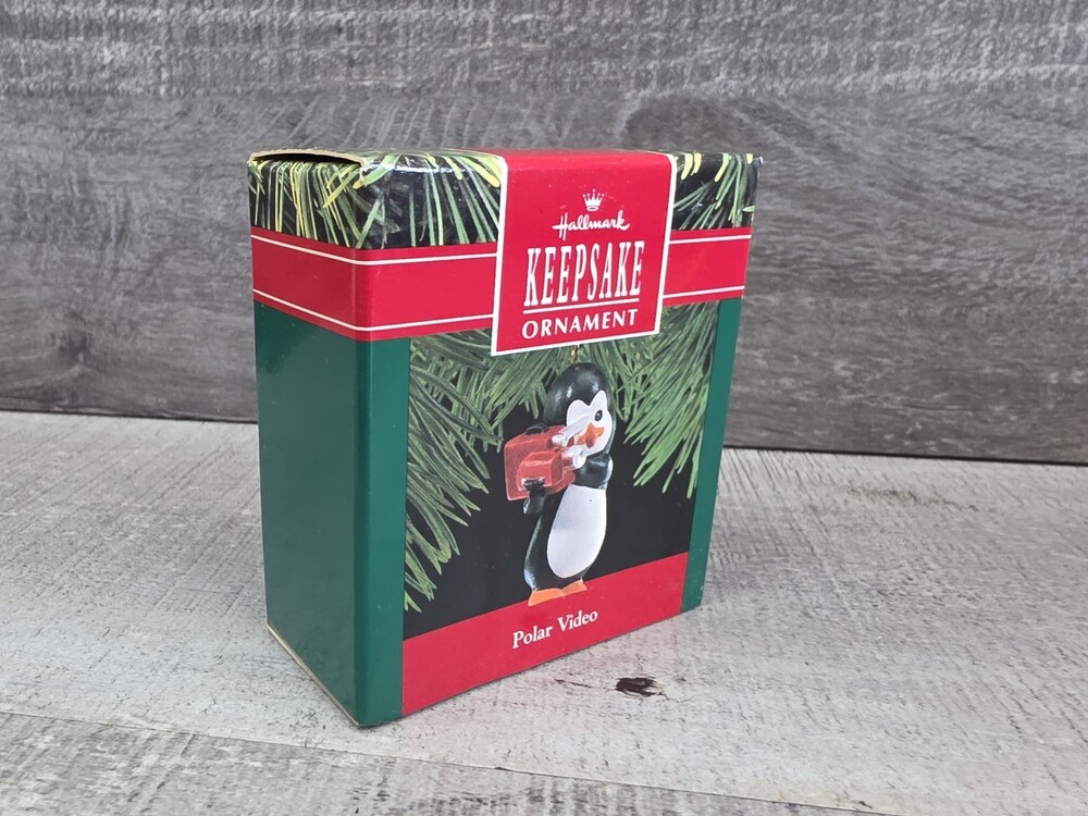 Hallmark “Polar Video” Polar Penguin Series 1990 Keepsake Ornament New g50